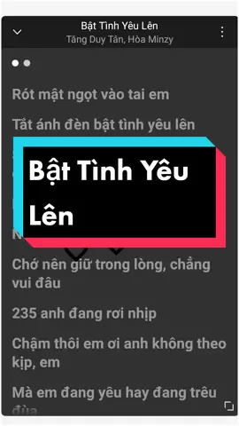 Bật Tình Yêu Lên #battinhyeulen #tangduytan #hoaminzy #music #lyrics #nhachay #tamtrang #thumaik02 