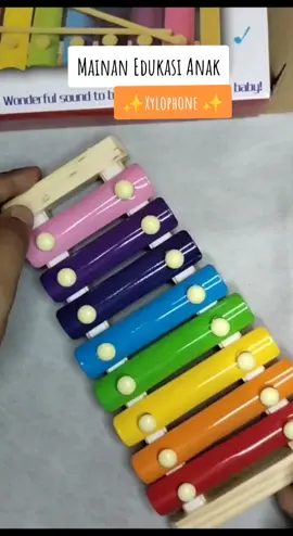 Mainan musik Xylophone, bagus nih kak untuk melatih koordinasi mata dan tangan anak, mestimulus indra pendengarannya, serta warna nya yang cerah bisa sekalian buat belajar warna. Yuk langsung dicheck out aja kak 🥰 #mainanedukasianak #xylophone #alatmusik #mainananakanak  #mainankayu #TikTokPromote #fyp #fypシ゚viral 
