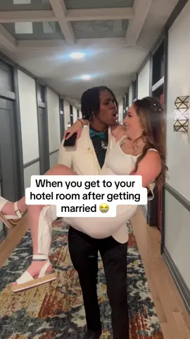 Walking to the hotel room after officially becoming husband & wife 😭💕#fypシ #trending #viral #couple #couplegoals #Love #boyfriend #wedding #themacfamily 