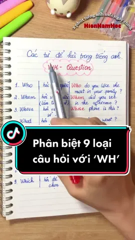 Phần 5: Cách phân biệt 9 loại câu hỏi bắt đầu bằng “WH” trong tiếng anh. #hoctienganh #tienganhgiaotiep   #tienganhchonguoimoibatdau  #LearnOnTikTok  #xuhuong