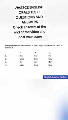 WASSCE ENGLISH ORALS TEST ONE QUESTIONS AND ANSWERS #waecstudents #englishorals #englishoralexam #englishoral  #novdec #wassce #englishlanguage 