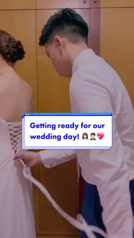 Getting ready for our wedding day! #grwm #relationships #couples #weddingtiktok #weddingtok #marriedlife #husbandwife #joyofmarriage #grateful #njoye #churchwedding #firstkiss #weddinggrwm #weddingprep 