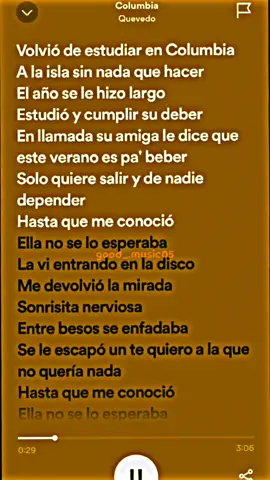 Columbia - Quevedo #spotify #lyrics #musica #fyp 