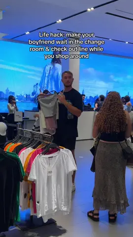 Saves time and keeps him occupied 😭 #fyp #couples #relatable #shopping #lifehacks #boyfriendthings #couplescomedy #couplescontent #couplesrelatable #relatablecouples #relationshiphumor #datinglife 