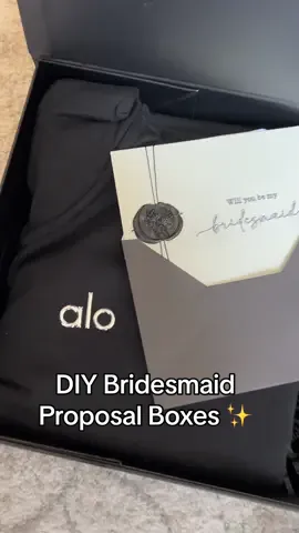 DIY Bridesmaids Proposal Boxes 💁🏻‍♀️ #diybride #bridesmaidproposal #bridesmaidproposalbox #weddingtiktok #alo #chanel #ordinaryskincare #cricut 