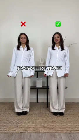 WOW! THIS SHIRT HACK IS SO CHIC 👚😱 Save for later girls & hit the + for daily #fashionhacks & #stylinghacks 💗 #shirthack #shirt #tophack 