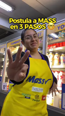 Trabaja en Mass en tres simples pasos ☝🏼 Ingresa a mi página web, postula y pasarás a la etapa de evaluaciones ¡No te quedes y trabaja en la tienda más MASS del barrio! #trabajo #chamba #chambasihay #mass #massahorroparaelbarrio #peru