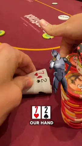 Can we bluff our opponent off an Ace with 72😹 #poker #gamble #gambling #pokertok 