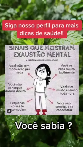 Sinais de exaustão #saude #saudemental #mente #cuidado #sinais #dica #dicas 