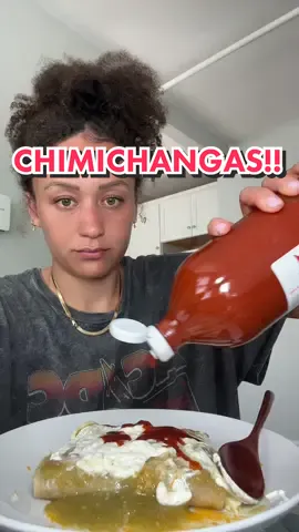 CHIMICHANGAS! This video felt chaotic… delayed flights, burnt tf out of my mouth, the ceiling is dripping water, ants everywhere😅😅😅 #Foodie #eating #saucey #tapatio #chimichangas #lunch #foodisfuel #didyoueat #mukbang 