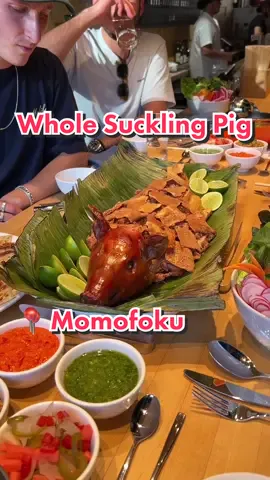 You might want to cover your eyes at the end  📍Momofuku Noodle Bar, NYC  #nycrestaurants #nyceats #sucklingpig #chicharron #roastpig #asianfood #asiancuisine #pork #baobuns #scallionpancake #roastedpig #roastedpork #jacksdiningroom #momofuku 