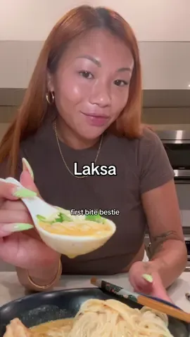 Craving a taste of singapore so we make it work with what we have #laksa #currylaksa  2 pieces chicken thighs 1 tsp garlic powder 1 tsp onion powder 1 tsp white pepper 1 tsp cornstarch 1 tsp neutral oil 2 Tbsp Thai red curry paste 1 can coconut milk 1 can chicken broth  1 tsp curry powder  1 Tbsp fish sauce Juice of half a lime Mee hoon noodles (or whatever you have), shrimp, fish balls, tofu puffs, bean sprouts & cilantro to serve  Cut your chicken thighs into strips and mix in  seasoning, cornstarch & oil and set aside. To a pot, add in 1 Tbsp neutral oil & curry paste and fry for a few minutes until fragrant. Add in chicken thighs and spread into a flat layer to develop some color. Once you see it cooking around the outside, sauté violently. Add in coconut milk & curry powder and bring up to a boil. Once boiling, add in shrimp, fish balls, tofu puffs and whatever else you might want to serve with. Meanwhile, cook your preferred noodles. Cut the heat on the laksa and add in lime juice & fish sauce. Serve along with bean sprouts, cilantro and extra lime & enjoy! 
