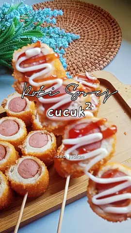 Tak tau nak bg nama apa.😂 Roti sosej cucuk2 pun boleh la na 🤭 bg anak2 semangat nak makan sbb macam yg orang jual. boleh jd juga idea utk korang yg nak bisnes kecil- kecilan  #rotisosej #rotisosejgoreng #ideajualan 
