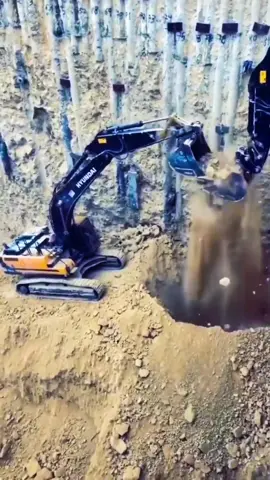 Excavators Working as a Team Tackling a Complex Construction Job… #team #job #trending 