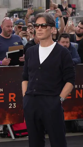 Oozing confidence 💯 #CilianMurphy attending a photocall for #Oppenheimer while wearing a classic cardigan suitpants combo. [📷 Getty Images]