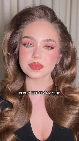 #peachmakeup on @Alexia S. Hair @Eliza Hairstylist #peachicedtea #peachymakeuplook #peach #makeuptutorial 