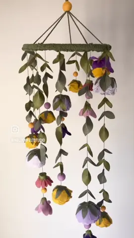 She’s finished! 💜💜💜 I never would have created this by staying in my comfort zone. Say yes to your next opportunity to try something new and see what happens!  #feltflowers #felt #mobile #nurserydecor #nurseryideas #floraldesign #floraldecor #nurseryinspo #feltartist #handmade #create 