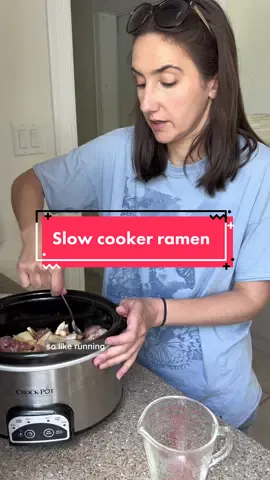 Slow cooker ramen! Randomly found the inspo for this on pinterest by Persnickety Plates. Changed every ingredient as always 😆 to suit my palet + what i have. Will def make again trying frozen veggies to make it less prep! #slowcookerrecipe #easyweeknightmeals #ramenrecipes 