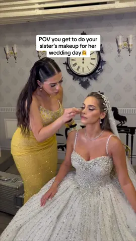 A moment to cherish forever doing her makeup and our dad doing her hair🫶