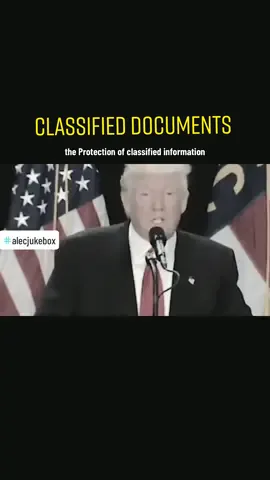 Former President Trump speech and stands on classified info and intelligence. Ironically, He’s been charged of mishandling classified documents.  #donald #donaldtrump #classifieddocuments #americanpresident #politicshumor #alecjukebox #satire #fyp #foryourpage 