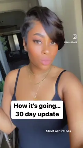 How it started vs. How it’s going… #shortnaturalhair #pixiecut #blackgirlhair #naturalhair #fyp 