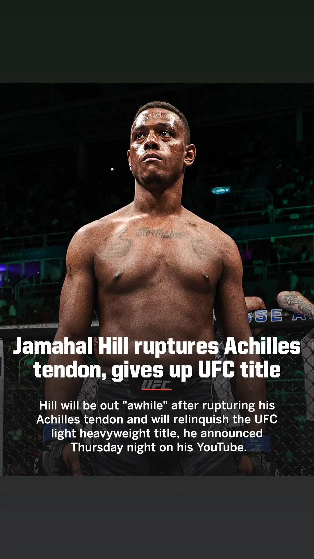 #JamahalHill said he was promised by the #UFC that he would get a shot at the title upon his return from injury. #mma #news 