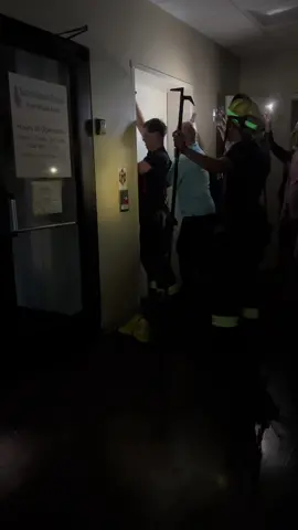One of our coworkers was stuck in the elevator when power was lost during a tornado producing stirm. Several of us stood by the door to keep her company and hold up cell phones with the flashlights on to give het some light. Huge thanks to Kinston Fire Department for coming to her rescue! #kinston #kinstonfiredept #stuckintheelevator #tornado #poweroutage 