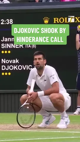 Novak getting a hinderence call wasn’t on our 2023 bingo card ❌ #djokovic #Wimbledon #controversy #sinner #semifinals 