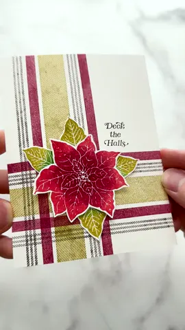 It’s beginning to look like Christmas In July!🤭🎄 Let’s make a Christmas card using the exclusive Perfect Poinsettias Stamp Set I designed for @Scrapbook.com  I started out by stamping a colorful background using Simon Hurley inks and the Plaid Builder stamp. I love this stamp because you can peel apart stripes and stamp them in different colors!❤️ For the focal point, I stamped and shaded a poinsettia from the Perfect Poinsettias stamp set. I love how easy it is to stamp these gorgeous solid images! Check out all of the supplies in my profile.🤗 #asmr #asmrsounds #craft #cardmaking #stamping #stamp #DIY 