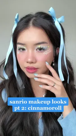 Replying to @🫧   part 2 of my sanrio character inspired makeup: cinnamoroll 🩵 #fyp #sanriocore #kawaiimakeup #makeuptutorial #makeuptransformation #kbeauty #cinnamoroll 