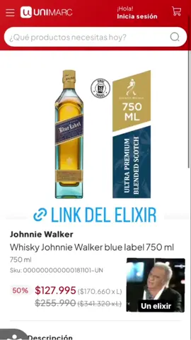 Un Elixir…. Siguenos y comienza a AhorrarYa. #ofertas #oferta #descuento #descuentoschile #bluelabel #elixir #elmejorwiskydelmundo #ahorra #ahorraya 