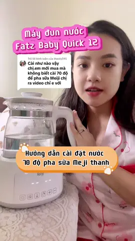 Trả lời @thaoly595  Huớng dẫn cài đặt nước 70 độ pha sữa Meji thanh với máy Fatz Baby Quick 12. Quick 12 plus và Quick 9 tương tự nha mấy bà. Quick 12 plus có quạt nên sẽ hạ nhiệt nhanh hơn  #ngheyeuoi #thingheday #mangthai #landaulamme #lamme #mevabe #mebimsua #mẹochămcon #nuoicon #easy 