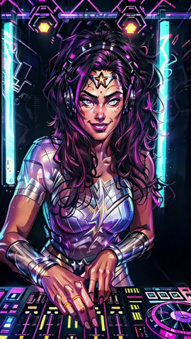 Wonder Woman Is The Queen Of Rave - AI Animation by @eduefe Dj: @Belén Jurado  **FLASH WARNING** We all love comics, and we enjoy the adventures of superheroes. What we often don't know is what they spend their time doing when they're not saving the world. And it seems that our beloved Wonder Woman loves to be the star of the most underground parties in the DC universe. Let's hope that James Gunn shows us this facet in the next movies.  #electronicmusic #dccomics #deforum #aivideo #cartoon #wonderwoman #dj #eduefe 