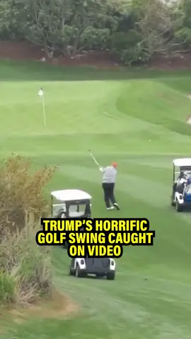 Yikes. A spectator got video of Donald Trump completely shanking a golf ball earlier this week while playing a round at Trump National Golf Club in Los Angeles. #trump #golf #shankedit #meidastouch 