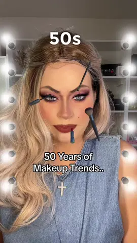 50 years of makeup trends..which id your favorite decade? #makeup #makeuptrend #trendingmakeup #50smakeup #60smakeup #70smakeup #80smakeup #90smakeup #alegrachettibeauty #makeuptok #makeuplovers♥️ #makeupoverthedecades 