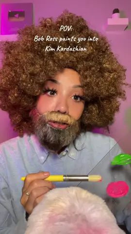 Bob Ross & Kim K collab? 🫣 #asmr #fyp #humor #bobross #ediblepaint #kimkardashian 