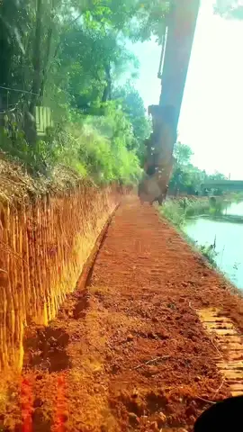 máy xúc làm bờ ao sinh thái #xuhuong #excavator #mayxuc 