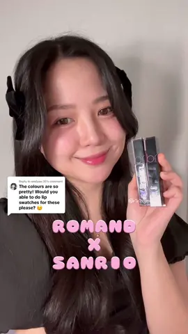 Replying to @emilyau.30 here’s the lip swatches of new @롬앤 sanrio collab dewyful water tints! They’re all so pretty 🩷🖤💜 are you team kuromi or team my melody? Use my yesstyle code RIRISGLOW12 for extra $$$ off! #romand #romandliptint #romandtint #dewyfulwatertint #custardmauve #romandsanrio #romandxsanrio #romandsanriocollab #romandsanriocollection #sanrio #kuromi #mymelody #viralmakeup #viralbeauty #kbeauty #lipswatches #koreanmakeup #newmakeup #oliveyoung #oliveyoungglobal 