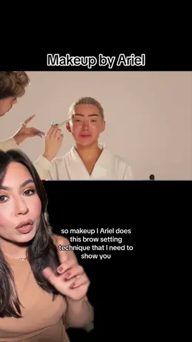 Makeup by Ariel’s brow setting technique!!  I personally had stopped doing eyebrows first on my clients because by the time id get done with makeup, it would look messy & id have to go back and retouch the brows again. This technique definitely helps cut down on that extra step 😊🙌  #makeupbyariel #celebritymakeupartist #browtutorial #browhack #eyebrowhack #makeuptipstiktok #fyppppppppppppppppppppppp #ariel #nikitadragun 