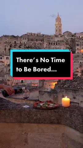 Or in other words, there’s no time to be bored as long as Italy exists. Of all the countries I’ve been to, I think Italy gives me the most joy and contentment: the food, the people, the pace of life…  And every time I visit, I discover someplace absolutely magical. On this trip, that place was Matera.☝️ What’s the one country that will always get your repeat visits? 🌎 . . . . . #matera #sassidimatera #italytravel  #tiktokitalia #visititaly #europeansummer 