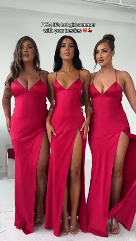 Red hot summer 💃🏻❤️‍🔥 #babyboofashion #TikTokFashion #datenightoutfit #redmaxidress #besties #matchingoutfits #hotgirlsummer #summerdress #summeroutfits