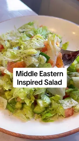 The Easiest OG salad, grew up on this! Make sure you use iceberg lettuce! Full recipe below 👇  For a medium bowl: 1/2 head iceberg lettuce chopped  2 medium Lebanese cucumbers, chopped in quarters  1 large or 2 medium chopped tomatoes, try chop everything the same size  1/2 chopped white onion  That’s it, don’t make it fancy & ruin it with kale or other fancy ingredients 😇  Dressing 👇  3 crushed garlic, or 4? Or more  1/2 teaspoon dry mint 1/2 teaspoon sumac 1/2 teaspoon salt  Juice of one big juicy lemon 1/4 cup extra virgin olive oil  Combine everything with your hands, yes hands! So good eaten soggy also but comes down to preference!  Sahtan ❤️