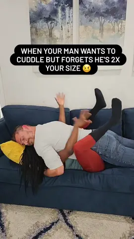 He's a big teddy bear 🥴🥴🥴....anyone else love to cuddle?! 😂 (PS I'm fine thanks for asking 🫠) #relatable #couple #couples #relationshipgoals #fy #fyp #cuddle 