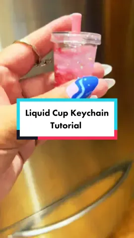 Liquid Cup Keychain Tutorial #kpcreates #pdbcreativestudio #glittercups #keychain #liquidkeychain #crafters #craftersoftiktok #craftingtutorial #uvresincrafts #customkeychain #keychaintutorial #sensorykeychain 
