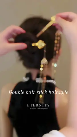 Try this hairstyle with two pencils! 🤣 #hairstyles #viralhairstyle #hairstick #hairstyletutorial #hairtok #aesthetic #fyp 