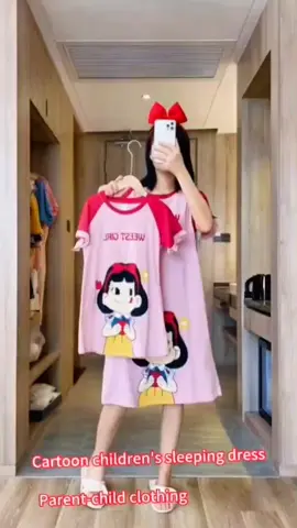 Arrange a super cute cotton nightdress for your daughter！Or parent -child clothing oh！#Pajamas#Kids#Nightdresses #family clothes