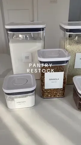 Stocking my new pantry containers! #amazonfinds #amazonmusthaves #asmr #restock #asmrsounds #pantryorganization #organizedhome #refill 