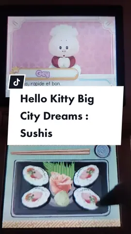 préparation de sushis sur Hello Kitty : Big City Dreams / j'adore ce mini-jeu <3 [#nintendo #nintendods #videogame #videogames #capcut #aesthetic #swag #2000s #y2k #hellokitty #sanrio #hellokittybigcitydreams #HK ]