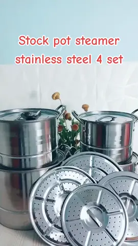 Steamer pot stainless steel ini cocok untuk memenuhi kebutuhan mu dalam memasak.. tersedia berbagai macam ukuran mulai dari 24cm, 26cm, 28cm dan 30 cm #masak #fypシ #ytta #panci #stainlesssteel 