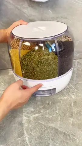 Grain 6 grid rotating food dispenser, rice storage tank recommend #ricedispenser#dispenser#grain#foodrestock#storagebox#kitchenorganizer#organizedkitchen